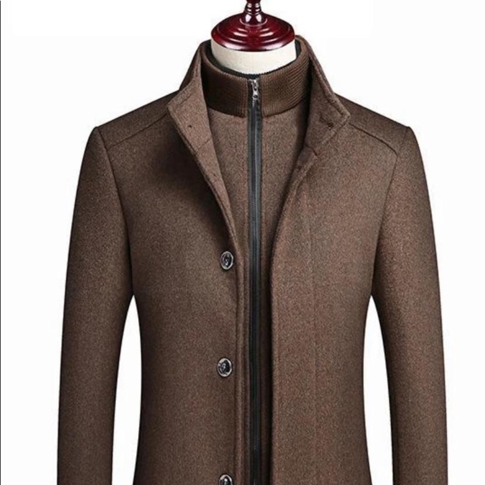 Men’s Premium Double Layer Wool Pea Coat
